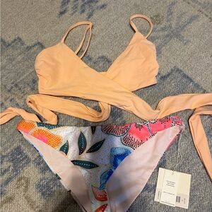Mara Hoffman Multicolor Bikini Set- medium bottoms nwt and small nwot top